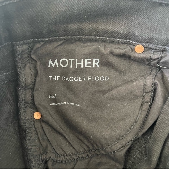 Mother The Dagger Flood Wide Leg Jeans - Bandana Hem - Black Wash - Size 29 - Picture 15 of 16